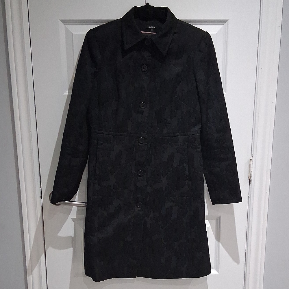 Jacob Black Textured Trench Coat
